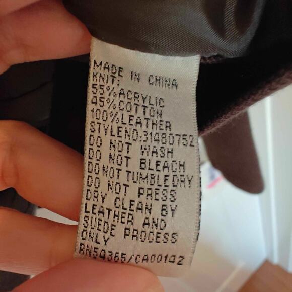 Peter Nygard Collection 1XL Brown Embroidered Leather and Knit Zip Jacket NWT - Picture 8 of 10